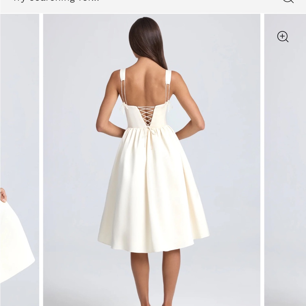 Oh Polly Cream Midi Dress - Picture 2 of 4
